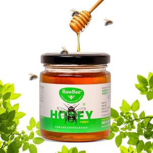 RAWBEE Honey (Forest, 500gm) | 100% Unprocessed Raw Organic Natural Honey