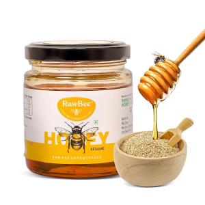 RAWBEE Honey (Sesame, 250gm) 100% Pure Unprocessed Raw Organic Natural Honey 250 gm NABL Tested